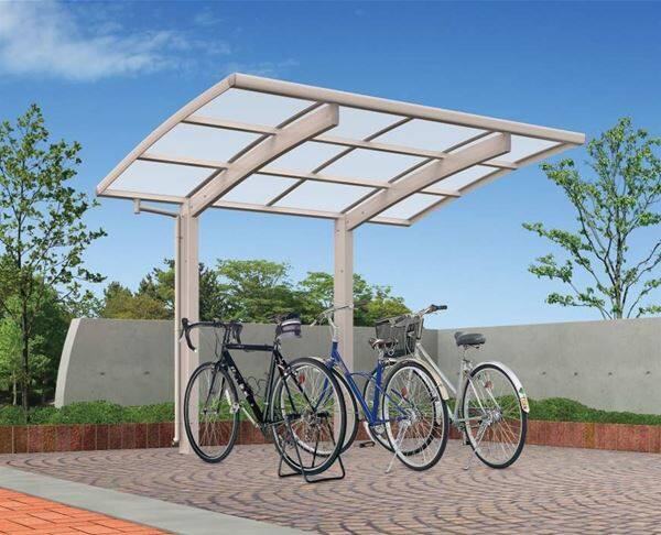 キロスタイル サイクルポート ポリカ屋根 29-21 自転車置き場 (屋根の色選べます） CCY (HC)R2921V-2A 『サビに強いアルミ製 家庭用 自転車置き場 屋根』 