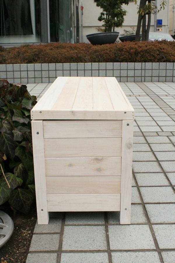Sスタイル 木製収納庫 BB-W90WHT ボックスベンチ　幅90 ホワイト