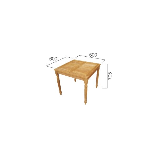 ジャービス商事 コンビネーションテーブル 正方形天板0606型＋角脚70 『ガーデンテーブル』 無塗装