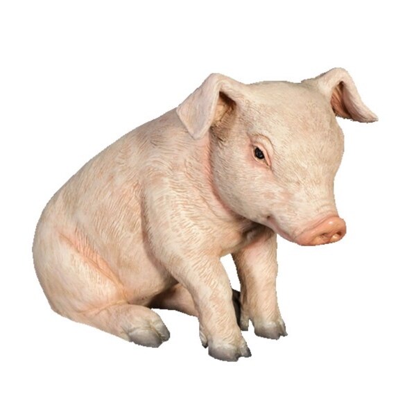 FRP すわる子豚 / Sitting Piglet fr120074 『動物園オブジェ アニマルオブジェ 店舗・イベント向け』 