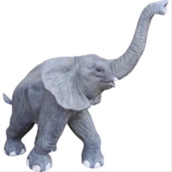 FRP 鼻を高く突き上げる子ゾウ / Walking BaBy Elephant fr090026 『動物園オブジェ アニマルオブジェ 店舗・イベント向け』 