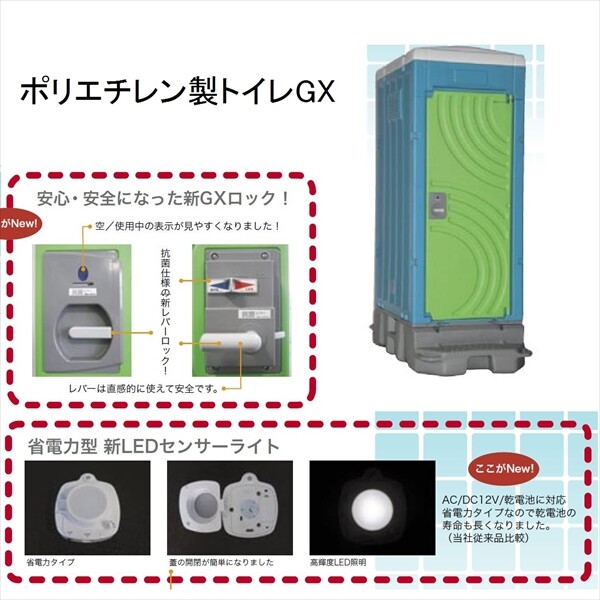 日野興業　ポリエチレン製トイレ　小専用　非水洗式　GX-BKP　＊ドアは別売り　 