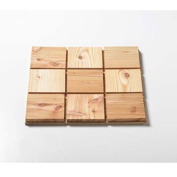 天然木部材 ブロックタイル 無塗装 格子柄142mm角9枚合板貼り 1ケース(4枚入り） ＃MSFL0014 無塗装