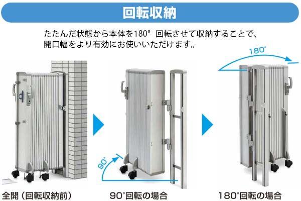 回転収納の様子