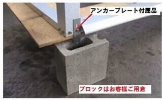 地面が土の場合のアンカー固定