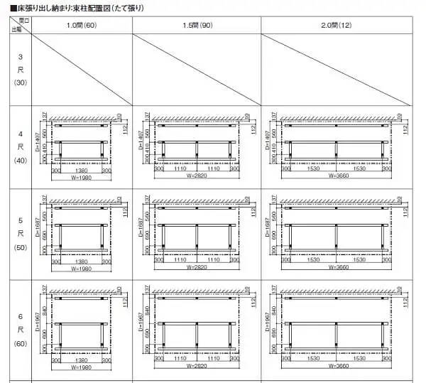 束柱の配置図面