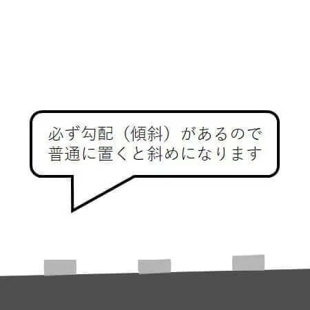 ２．地面の上にブロックを仮置きします。