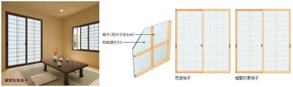 和紙調ガラス（単板）＋組子