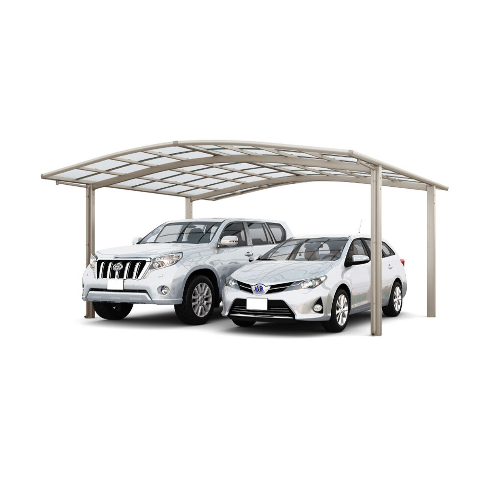 【商品のみ】 LIXIL リクシル フーゴR 2台用 基本 54-50型 ロング柱 H25 熱線吸収ポリカーボネート屋根材使用 