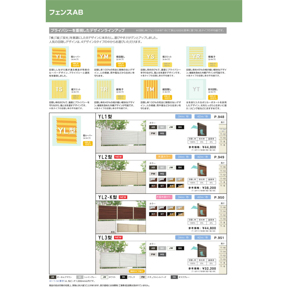 リクシル フェンスAB YS3型 T-6 本体(1枚) アルミ形材色  『アルミ diy 屋外』 ダスクグレー