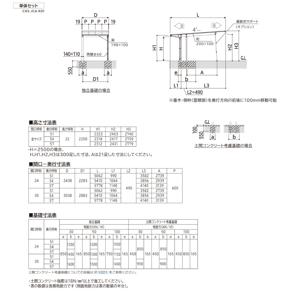 【商品のみ】カーポート 1台用 YKK YKKAP エフルージュ FIRST (ファースト) EX 600タイプ 単体セット 54-30 H22柱 遮光ポリカーボネート板 複合色