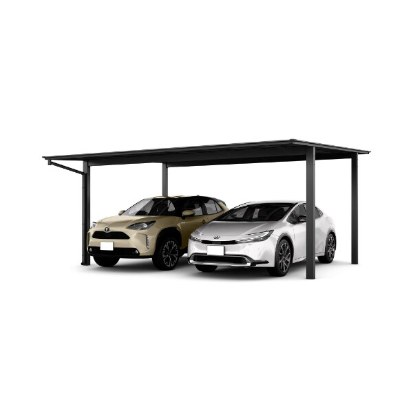 【商品のみ】 LIXIL リクシル フーゴF 2台用 基本 48-50型 H28柱 ポリカーボネート屋根使用 ブラックマット アルミ色