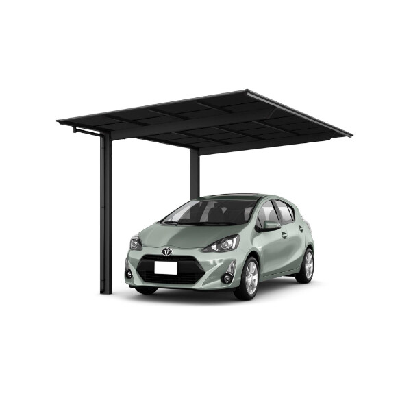 LIXIL リクシル ネスカF 1台用 基本 27-57型 ロング柱 H25 ポリカーボネート屋根使用 ブラックマット アルミ色