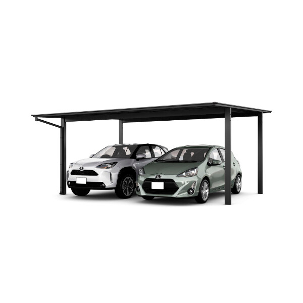 【商品のみ】 LIXIL リクシル ネスカF 2台用 基本 48-54型 H28柱 ポリカーボネート屋根使用 ブラックマット アルミ色