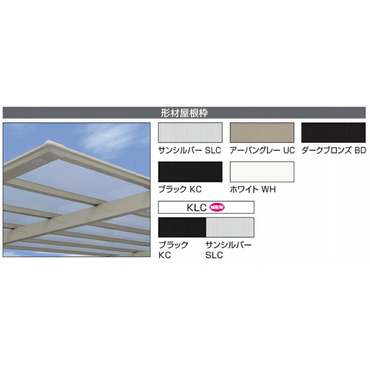 【商品のみ】三協アルミ スカイリード 両側支持タイプ 2台用 基本タイプ 5060 H23 屋根材：ブラックポリカーボネート 柱4本 