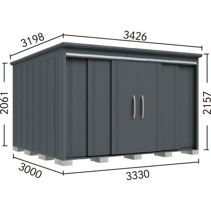 B-S3330 タクボ物置 田窪工業所 BELOS ヴェロス 多雪型 標準屋根 背面棚 【追加金額で取付工事可能】 