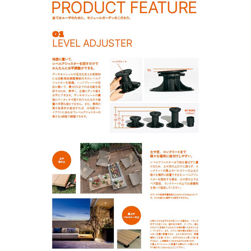 LIXIL リクシル Module Garden モジュールガーデン  幅 180 cm 奥行 270 cm 高さ 16 cm ～ 24 cm 組み合わせ例4 NIGHT CHILLING 