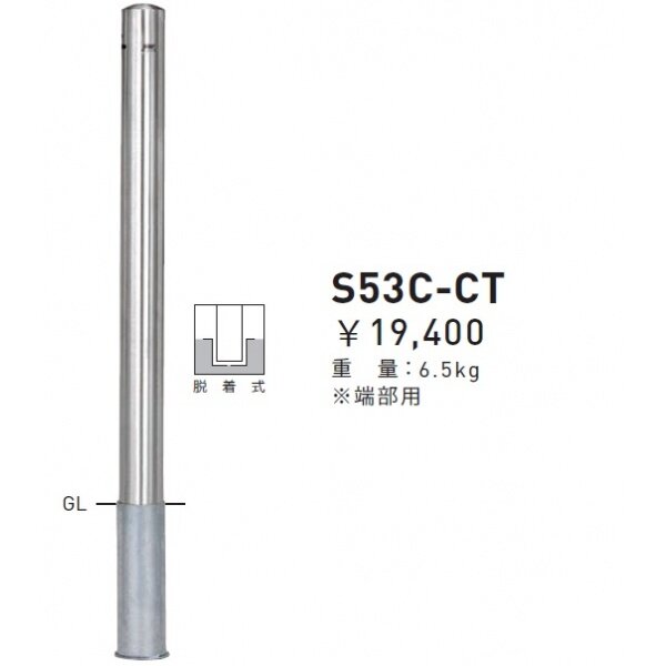 個人宅配送不可】帝金 S53C-CT バリカーピラー型 スタンダード ステンレスタイプ 直径76.3