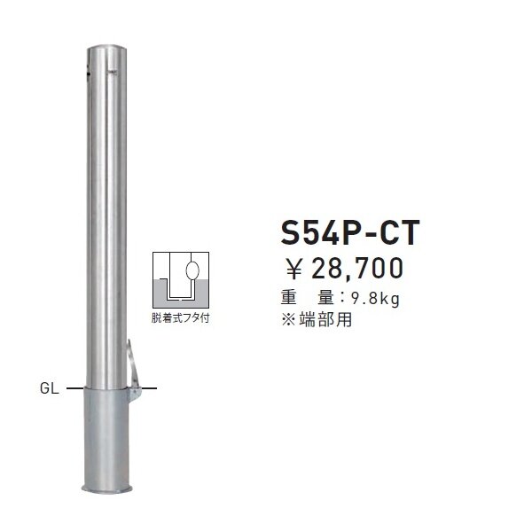 個人宅配送不可 帝金 S54P-CT バリカーピラー型 スタンダード ステンレスタイプ 直径101.6mm 端部用 脱着式フタ付 