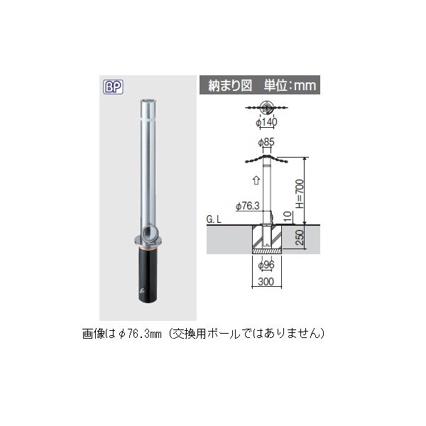 三協アルミ ビポールBP T-48TN φ48mm 取り外し式 チェーン通過タイプ 