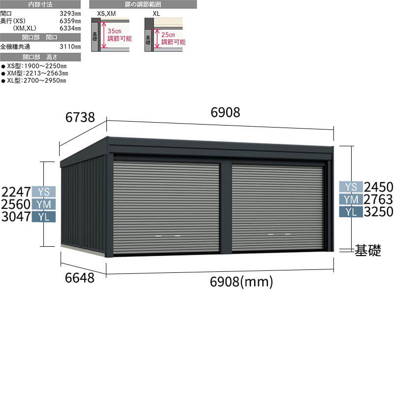 洗浄ツールプレゼント中！ タクボ物置 ガレージ ベルフォーマ スクード XM-S3465-2 多雪型 標準屋根 オーバースライド扉 2台用 