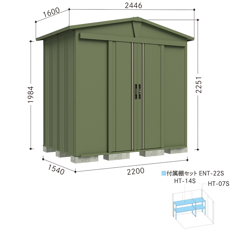 LSN-2215U 田窪工業所 タクボ物置 三角屋根仕様ガーデニング物置 リジュー(LEISURE) 標準屋根 背面棚タイプ 一般型:多雪型 