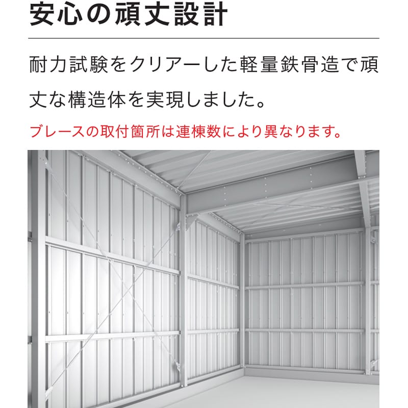 稲葉製作所 イナバ倉庫 SGN-366TUB-4 多雪型 トールタイプ ベタ基礎仕様 幅12.2m 奥行6.6m 高さ3.3m 