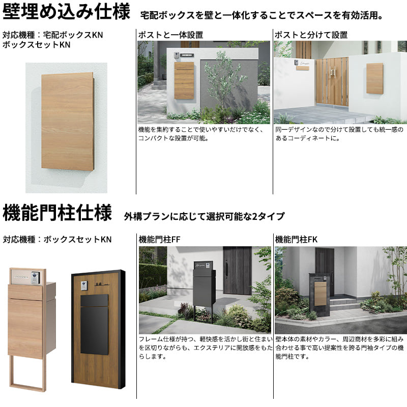 LIXIL リクシル 宅配ボックスKN アルミ色 前入れ後出し 壁埋め込みタイプ 