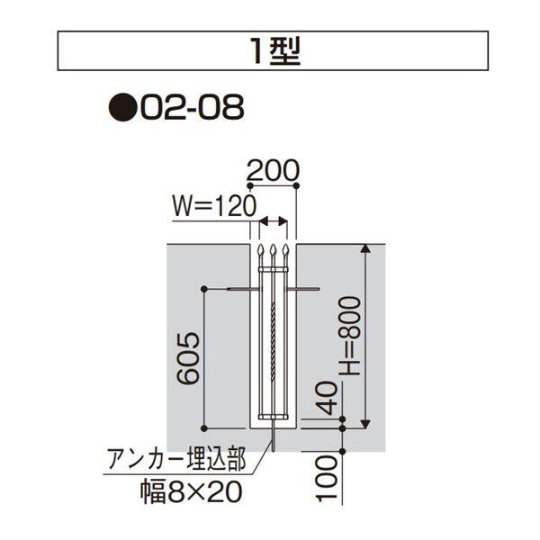 YKK シャローネシリーズ トラディシオン フィックスフェンス1型 02-08 本体 1枚 BFC-F1 『アルミフェンス 柵』 