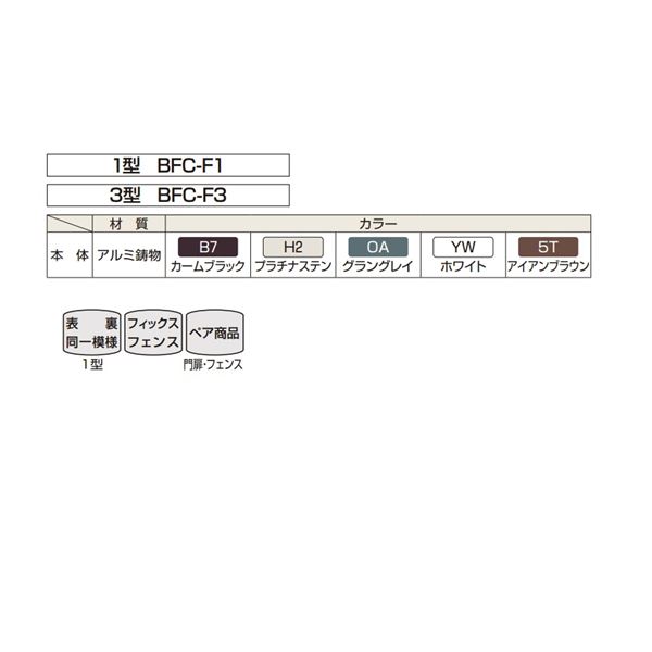 YKK シャローネシリーズ トラディシオン フィックスフェンス1型 04-08 本体 1枚 BFC-F1 『アルミフェンス 柵』 