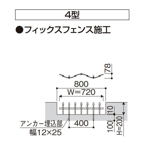 YKK シャローネシリーズ トラディシオン フィックスフェンス4型 08-02 基本本体 1枚 BFC-F4 『アルミフェンス 柵』 