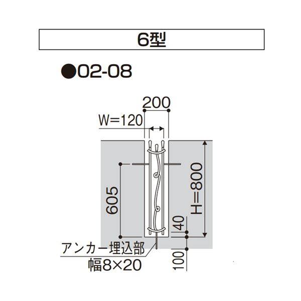 YKK シャローネシリーズ トラディシオン フィックスフェンス6型 02-08 本体 1枚 BFC-F6 『アルミフェンス 柵』 