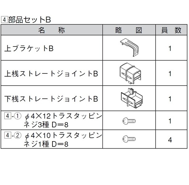 リクシル ハイミレーヌR4型 部品セットB （1セット） T-8用 『アルミフェンス 柵』 