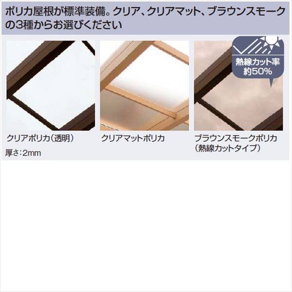 タカショー ポーチガーデン EUポーチ（壁付タイプ） 1.5間×8尺 ＊シェード・デッキ等は別売りです ブラウンスモーク