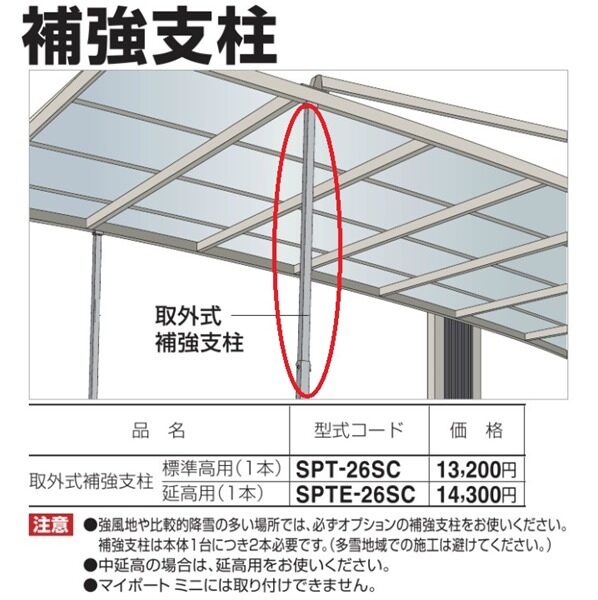 四国化成　マイポートV（ファイブ）用取外式補強支柱　標準高用（1本入）　SPT-26 ステンカラー