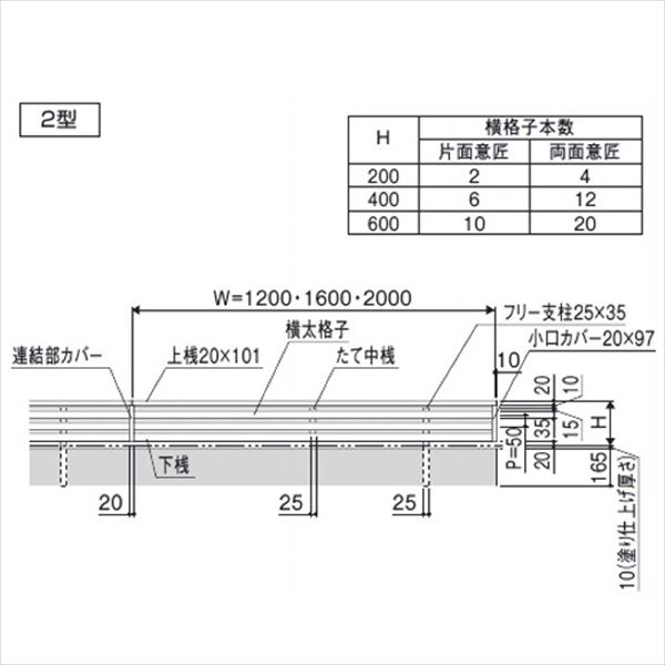 三協アルミ 形材フェンス フィオーレ2型 木調色 本体パネル W16-H04 両面意匠 木調色