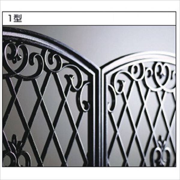 三協アルミ 門扉 ファンセル 1型 両開きセット 門柱タイプ 0812 ブラック ブラック