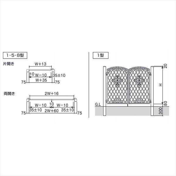 大幅値下げランキング 三協アルミ 門扉 ファンセル 1型 片開きセット