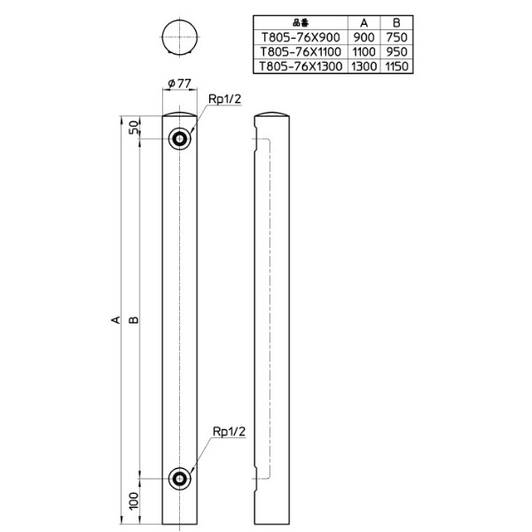 三栄水栓製作所 ステンレス水栓柱 T805-76X900 