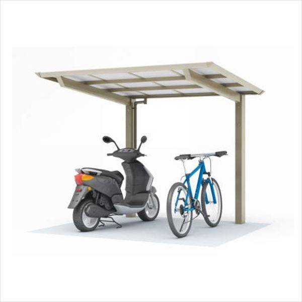 サイクルポート 【法人様限定商品 個人宅・現場配送不可】四国化成 スマートポートRミニ 基本セット 標準高 SMR-P-B2150 『サビに強いアルミ製 家庭用 自転車置場 屋根』 木調タイプ