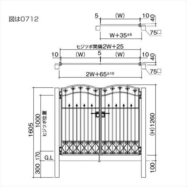 【法人様限定商品 個人宅・現場配送不可】四国化成 ブルーム門扉 8型 柱仕様 片開き 0812 ブラックつや消し