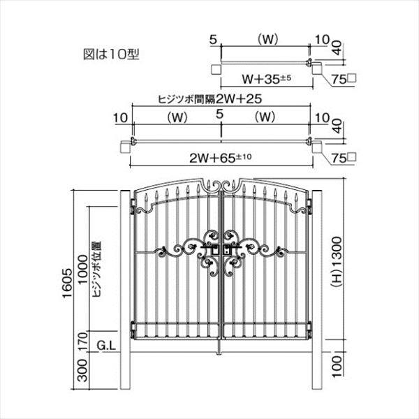 【法人様限定商品 個人宅・現場配送不可】四国化成 ブルーム門扉 10型 柱仕様 片開き 0712 ブラックつや消し