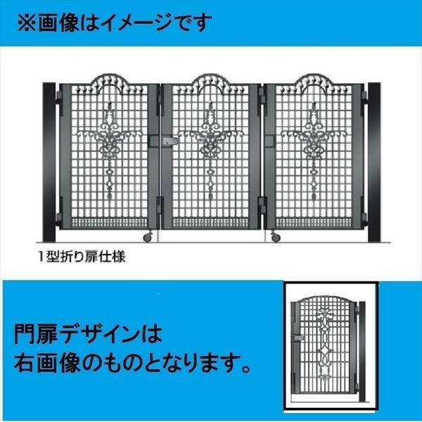 四国化成 ビビオ門扉 2型 柱仕様 3枚折り扉 0812 ブラックつや消し