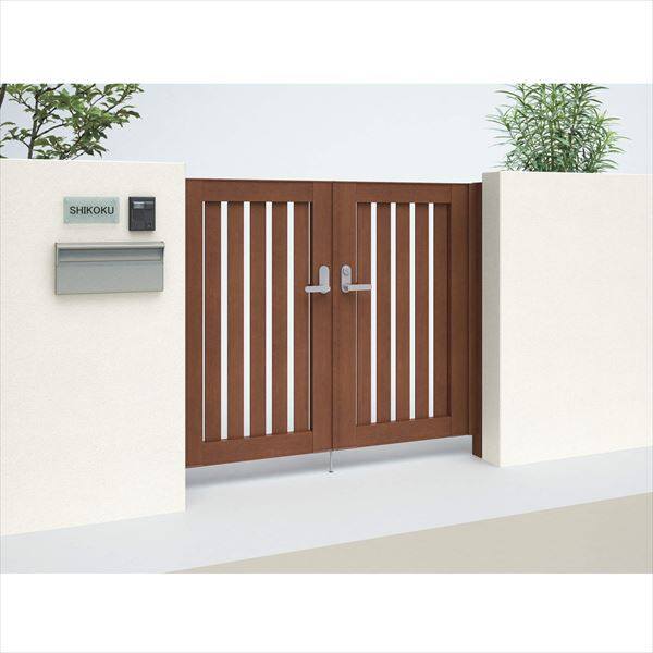 四国化成 アレグリア門扉 3型 柱仕様 片開き 0714 木調タイプ マロンブラウン