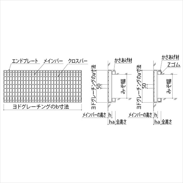 個人宅配不可 法人様限定 ヨドコウ　ヨドグレーチング　かさあげみぞぶた（JISタイプ）　ノンスリップセーファー　荷重：T25　KJH941h50-95 