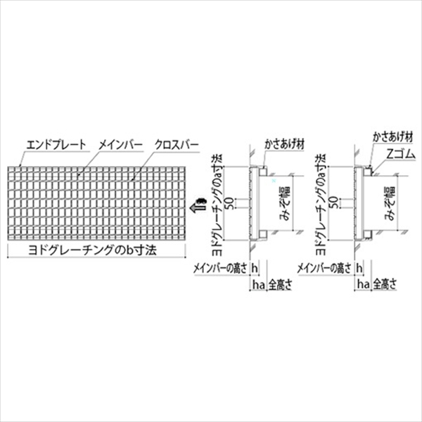 個人宅配不可 法人様限定 ヨドコウ　ヨドグレーチング　かさあげみぞぶた（国土交通省型・ゴム付き）　ノンスリップセーファー　荷重：T2　KBHS98h38-0 