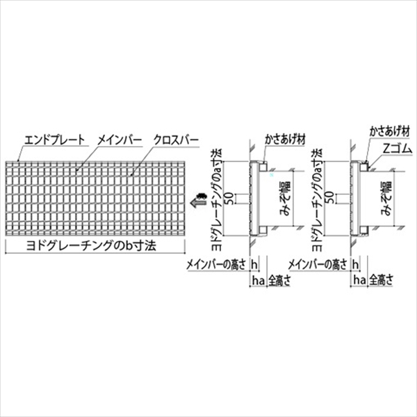個人宅配不可 法人様限定 ヨドコウ　ヨドグレーチング　かさあげみぞぶた（一般用・ゴム付き）　ノンスリップセーファー　荷重：T14　KAHS94h44-0 