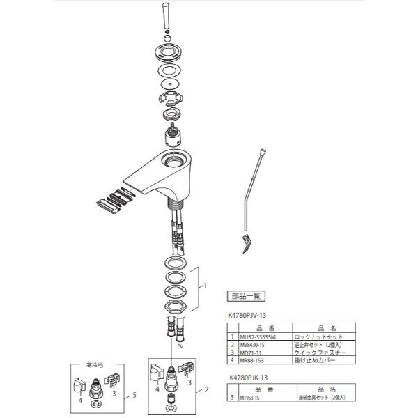 三栄水栓製作所 水栓金具 roffine シングルワンホール洗面混合栓 K4780PJV-13 