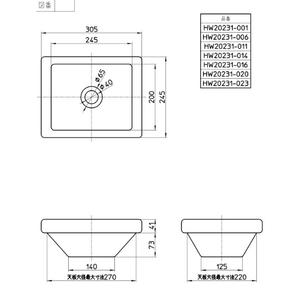 三栄水栓製作所 利楽 手洗器 (埋込型) HW20231-014 