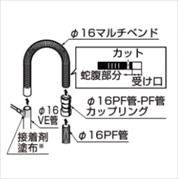 リクシル 12V 美彩 オプション 配管部材 φ16 PF管 マルチベンド0.6ｍ 8 VLP83 ZZ 